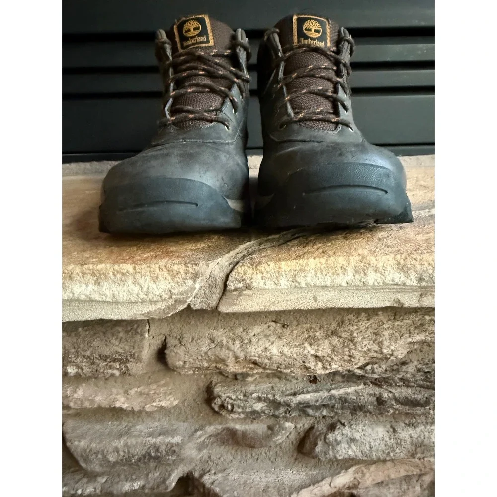 Timberland Boys Waterproof Hiking Boots Dark Brown TimberDry‎ Lace Up Size 5.5